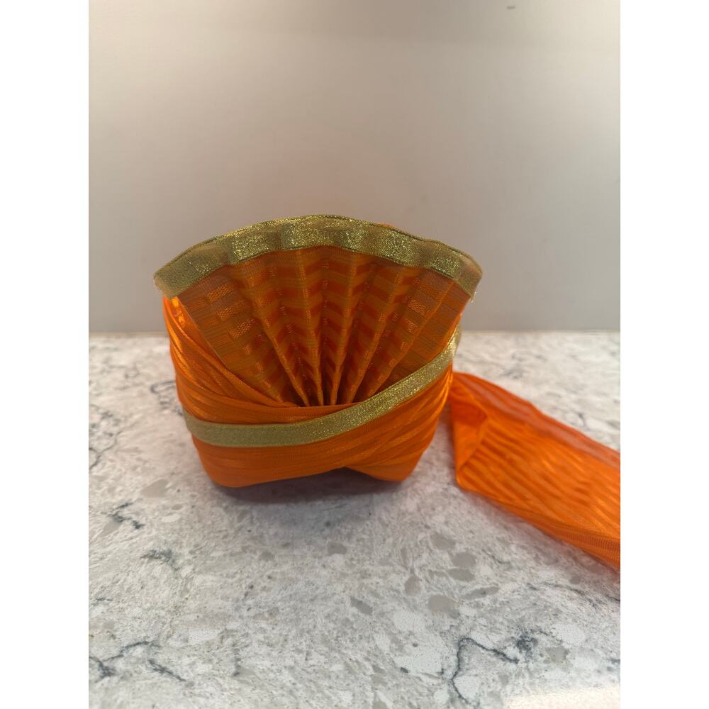 Indian Traditional Cotton Ethnic Orange Turban Pagri JL